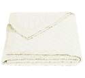 Vintage White Linen & Cotton Diamond Quilt, Twin