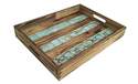 17.5 x 13.5 x 2.4-Inch Turquoise Inlay Rustic Wooden Tray