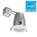 4-Inch Matte White Recessed Baffle Integrated LED Lighting Kit