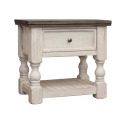Stone White 1-Drawer Nightstand