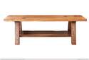Parota Brown Wood Bench With Shelf