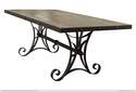 79-Inch Antique Dining Table With Iron Base