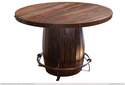 Antique Barrel Base Table Set, 2-Piece