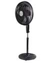 18-Inch 3-Speed Black Power Curve Oscillating Pedestal Fan