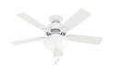44-Inch 5-Blade Swanson Fresh White Ceiling Fan With Light