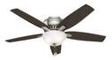 52-Inch 5-Blade Newsome Brushed Nickel Low Profile Ceiling Fan With Light