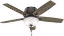 52-Inch Donegan Low Profile Ceiling Fan With LED Light Kit And Pull Chain - Noble Bronze