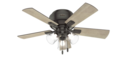 Crestfield Low Profile 42-Inch Noble Bronze Indoor LED 5-Blade Ceiling Fan