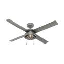Spring Mill 52-Inch Matte Silver Outdoor LED 4-Blade Ceiling Fan