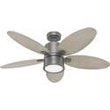52-Inch Matte Silver Amaryllis Outdoor Ceiling Fan