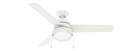 Aker 52-Inch Fresh White Indoor LED 3-Blade Ceiling Fan