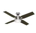 50-Inch Brushed Nickel Mercado Ceiling Fan With LED Light