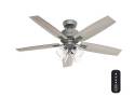 Gatlinburg 52-Inch Matte Silver Indoor LED 5-Blade Ceiling Fan With Remote Control