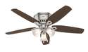 52-Inch 5-Blade Brushed Nickel Builder Low Profile Ceiling Fan With Light Kit