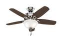 42-Inch 5-Blade Brushed Nickel Builder Ceiling Fan With Light Kit