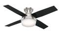 44-Inch 4-Blade Brushed Nickel Dempsey Low Profile Ceiling Fan With Light