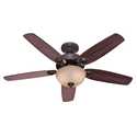 52-Inch 5-Blade New Bronze Builder Deluxe Ceiling Fan With Light