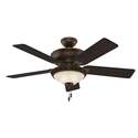 52-Inch 5-Blade Cocoa Bronze Italian Countryside Ceiling Fan With Light