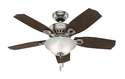 44-Inch 5-Blade Brushed Nickel Auberville Ceiling Fan With Light Kit