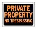 Sign Priv Prop No Trespass9x12