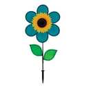 12-Inch Teal Sunflower With Leaves