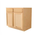 33 x 34-1/2 x 24-Inch Unfinished Poplar Shaker Base Cabinet