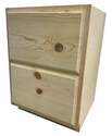 24-Inch 2-Drawer Unfinished Knotty Pine Base Cabinet