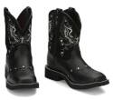 Womens Size 6b 8-Inch Mandra Black Gypsy Cowboy Boot