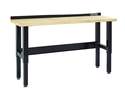 8-Foot Black Workbench With Wood Top 
