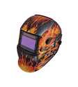 Auto-Darkening Flaming Skull Helmet