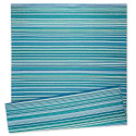 5 x 7-Inch Balanced Stripes-Teal Patio Rug
