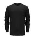 Heavyweight Navy Long Sleeve Men's T Shirt, LT