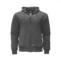 Polar King® Charcoal Zipper Long Sleeve Men's Hoodie, 2XL