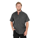 Work Horse Gray Button Short Sleeve Men's Shirt, 2XL