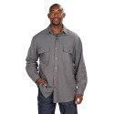 Iron Gray Button Long Sleeve Men's Flannel Shirt, M