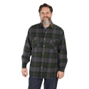Forest Glades Plaid Button Long Sleeve Men's Flannel Shirt, XL