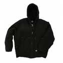 Medium Black Premium Insulated Fleece-Lined Hooded Jacket