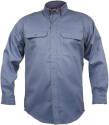 2x-Large Blue Chambray Flame-Out Heavyweight Button Shirt