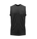 Blended Black Sleeveless Men's T Shirt — L