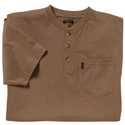 2x-Large Khaki Henley Button Short-Sleeve T-Shirt