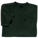 3x-Large Forest Green Henley Button Short-Sleeve T-Shirt