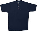 3XLarge-Tall Navy Henley Button Short-Sleeve T-Shirt