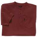 4XLarge-Tall Red Henley Button Short-Sleeve T-Shirt