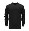Heavyweight Black Long Sleeve Men's T Shirt, XLT