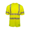 ANSI Class 3 Hi-Vis Yellow UltraSoft Segmented Tape Pocket Short Sleeve Men's Tee Shirt, LR