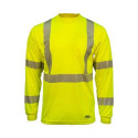 ANSI Class 3 Hi-Vis Yellow UltraSoft Segmented Tape Pocket Long Sleeve Men's Shirt, XLT