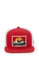 Red Meshback Justin Cap With Rooster Patch