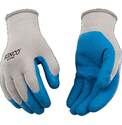 Large Gray/Blue Polyester-Cotton Latex Coated Work Glove