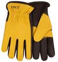 Gloves With Golden Sheepskin Grain Leather And Heat Resistant Thread, Size Medium