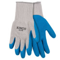 Polyester Shell, Crinkle Latex Palm Gloves -- Gray/Blue, Medium, 3-Pack
